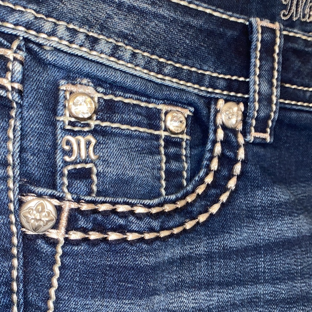 Miss Me Signature Rise Boot bootcut dark denim jeans with embellished bling - Picture 4 of 8